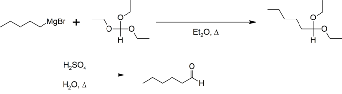 Synthèse de Bodroux-Chichibabins du n-hexanal
