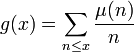 g(x)=\sum_{n \le x} \frac{\mu(n)}{n}