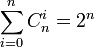  \sum_{i=0}^{n} {C_n^i} = 2^n 