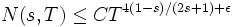 N(s,T) \le CT^{4(1-s)/(2s+1)+\epsilon}