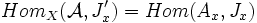  Hom_X(\mathcal{A},J'_x)=Hom(A_x,J_x)