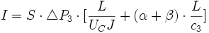 I=S\cdot \triangle P_3\cdot [\frac{L}{U_CJ}+(\alpha+\beta)\cdot \frac{L}{c_3}]