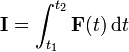 \mathbf{I}=\int_{t_1}^{t_2}\mathbf{F}(t)\,\mathrm{d}t