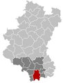 Situation de la ville dans son arrondissement et la province de Luxembourg