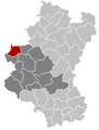 Situation de la commune dans l’arrondissement de Neufchâteau et la province de Luxembourg