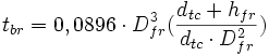 t_{br}=0,0896 \cdot D_{fr}^3 (\frac{d_{tc} + h_{fr}}{d_{tc} \cdot D_{fr}^2})