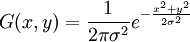G(x,y)=\frac{1}{2\pi\sigma^2}e^{-\frac{x^2+y^2}{2\sigma^2}}