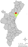 Localisation d'Onda dans la Communauté de Valence