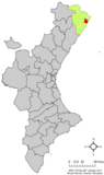 Localisation de Benicarló dans la Communité de Valence
