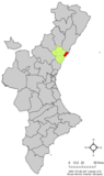 Localisation de Burriana dans la Communité de Valence