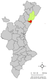 Localisation de Castellón dans la Communauté de Valence