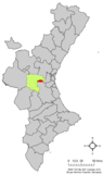 Localisation de Godelleta dans la Communauté Valencienne
