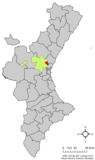 Localización de Náquera respecto a la Comunidad Valenciana