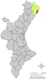 Localisation de Peñíscola dans la Communauté de Valence