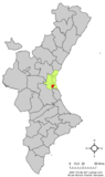 Localización de Silla respecto a la Comunidad Valenciana