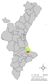 Localisation de Villalonga dans la Communauté Valencienne