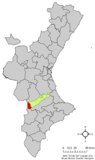 Localización de Fuente la Higuera respecto a la Comunidad Valenciana