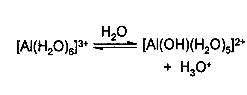 Équation bilan de l'hydrolyse du chlorure d'aluminium
