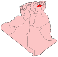 Carte d'Algérie (Wilaya d'Batna)