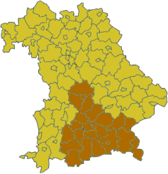 Localisation du district en Bavière