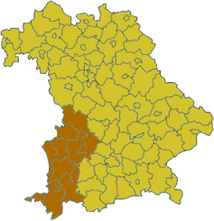Localisation du district en Bavière