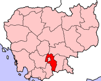 La province de Kandal en rouge