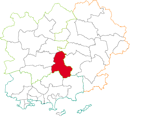 Situation du canton de Besse-sur-Issole dans le département Var