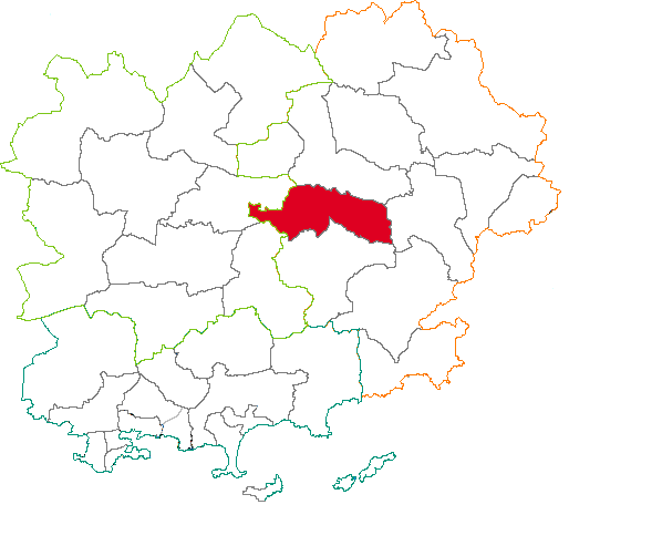 Situation du canton de Lorgues dans le département Var