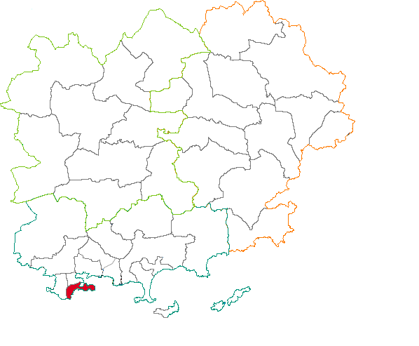 Situation du canton de Saint-Mandrier-sur-Mer dans le département Var