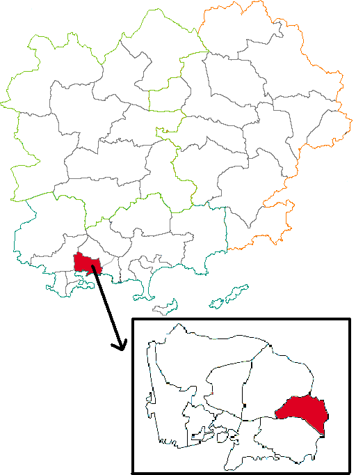 Situation du canton de Toulon-9 dans le département Var