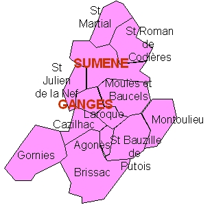 Communauté de communes des Cévennes Gangeoises et Sumenoises (carte)