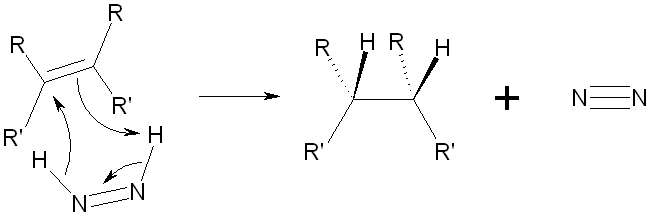 hydrogénation d'un alcène par le diimide