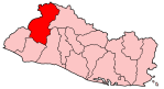 Le département sur la carte du Salvador