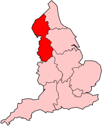 Situation géographique de Angleterre du Nord-Ouest