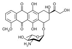 Structure chimique de l'épirubicine