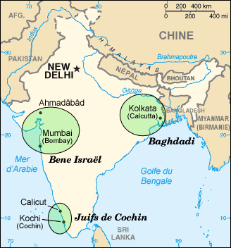 Carte des communautés indiennes avant leur immigration