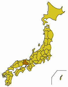 Carte du Japon avec la Préfecture de Hyōgo mise en évidence