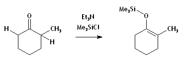 La déprotonation thermodynamique du 2-méthylecyclohexanone, avec piège de l'énolate.