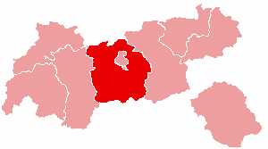 Localisation du Bezirk de Innsbruck-Land dans le Land autrichien de Tyrol