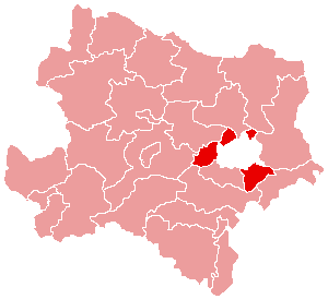 Localisation du Bezirk de Wien-Umgebung dans le Land autrichien de Basse-Autriche