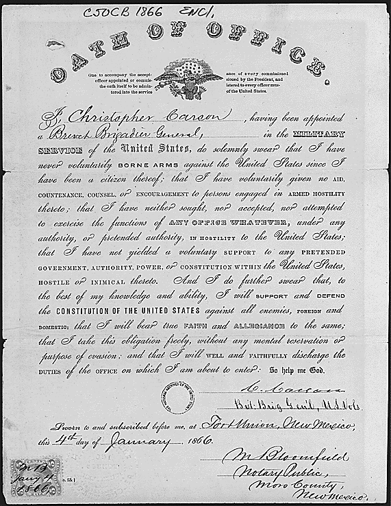 Kit carson oath of office 1866.gif