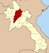 Carte du Laos mettant en évidence la province de Luang Prabang.