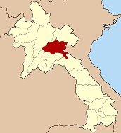 Carte du Laos mettant en évidence la province de Xieng Khouang.