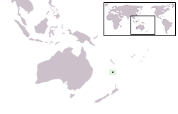 Localisation de l'île Norfolk (en vert) dans la région