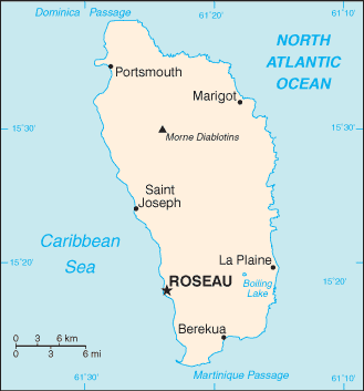 Localisation de Roseau (Dominique)