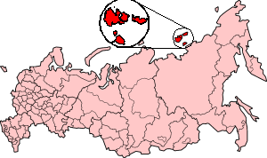 Localisation des îles de Nouvelle-Sibérie.