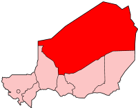 Carte du Niger mettant en évidence la région d'Agadez.