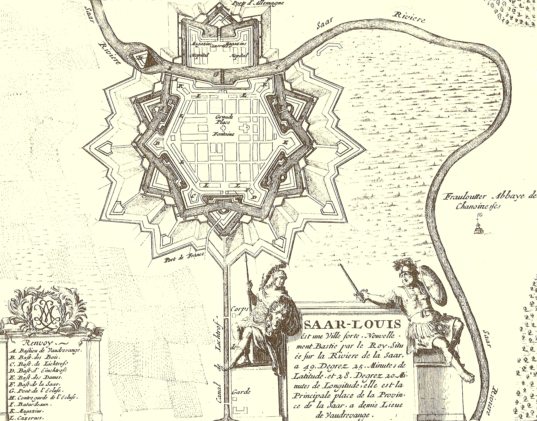 Ancienne carte de la ville fortifiée