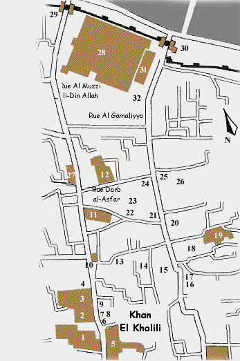 Plan du quartier Khân el Khalili