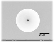 image d'une pipette à surface plane obtenue par microscope électronique à balayage. Les deux types de pipette sont composées de verre deborosilicate